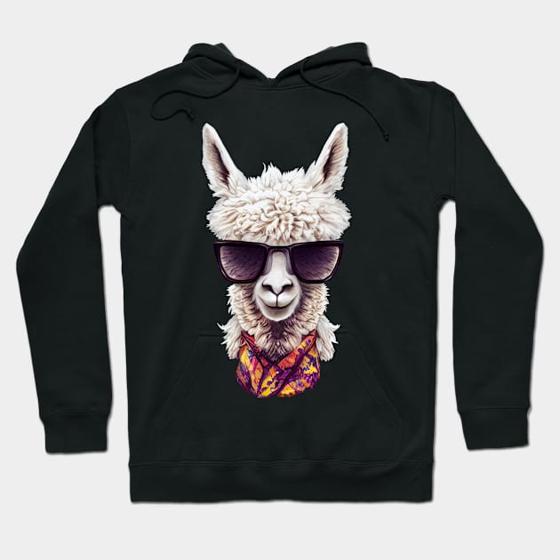 Llama Shades Hoodie by Hareguizer